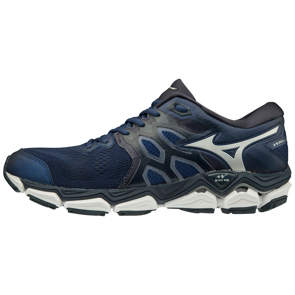 Sapatilhas Running Mizuno WAVE HORIZON 3 - Homem - Azuis/Prateadas - RIUXB1368